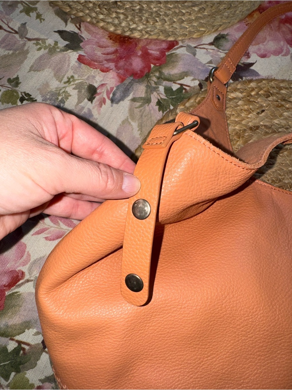 The Sak Coral Leather Tote with Braided Base Detail - Picture 4 of 9